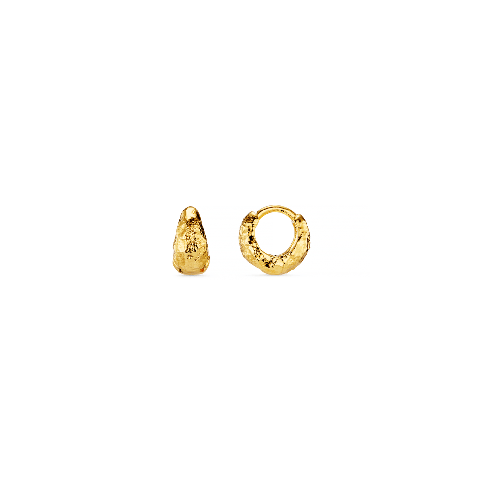orelia Textured Tiny Tapered Hoop Earrings