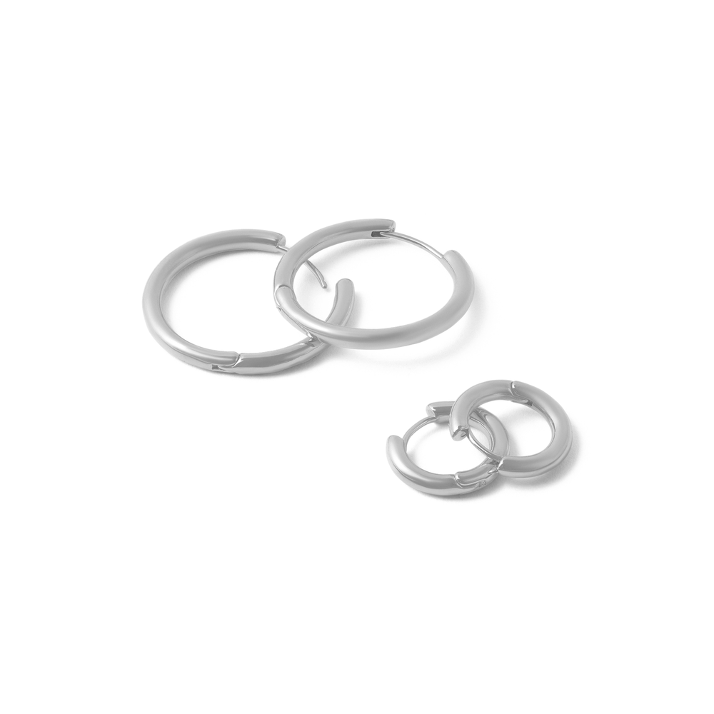 orelia The Signature Hoop Ear Stacking Set - Silver
