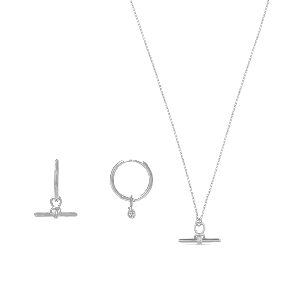 orelia The T-Bar Charm Set - Silver