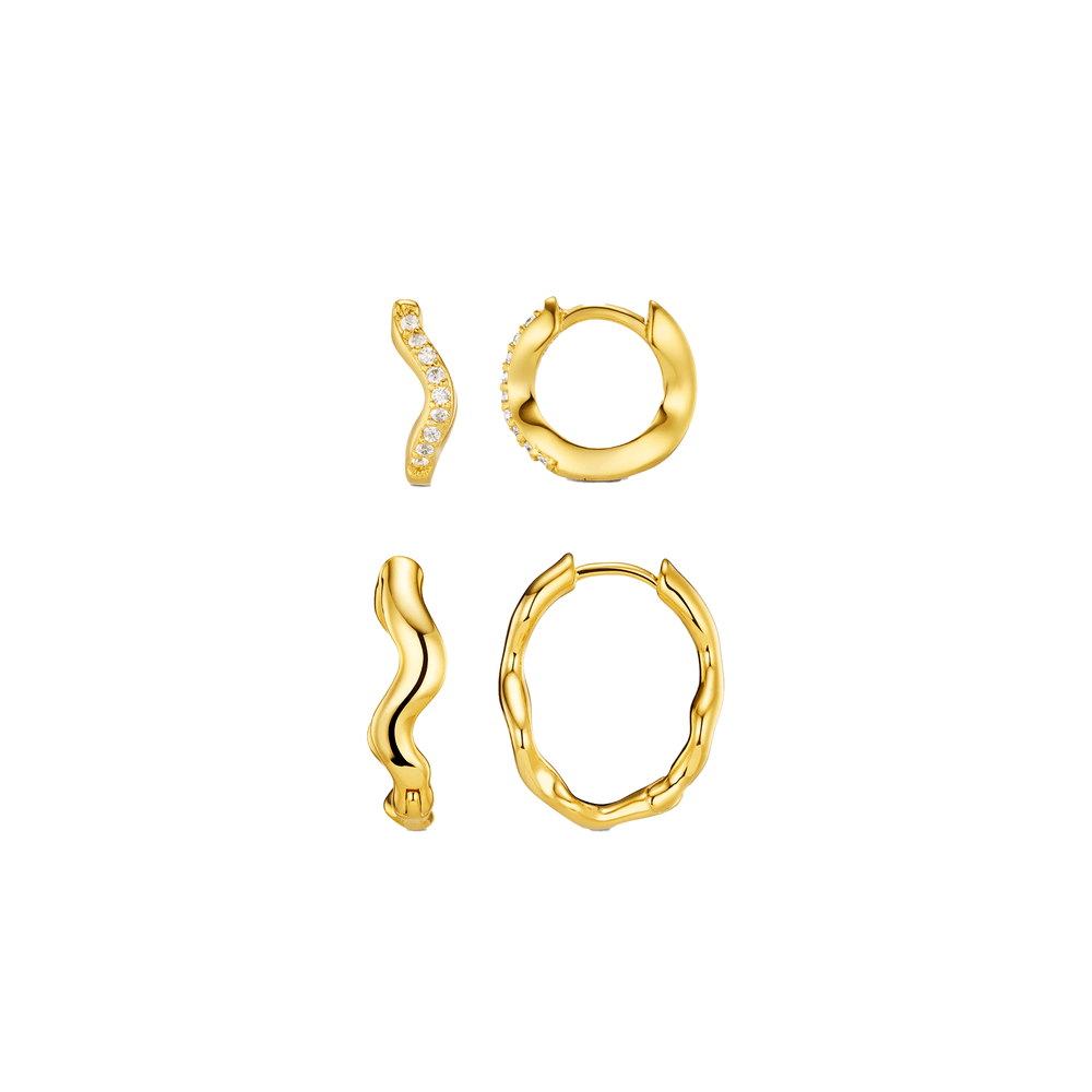orelia The Wave Hoop Earring Ear Stacking Set