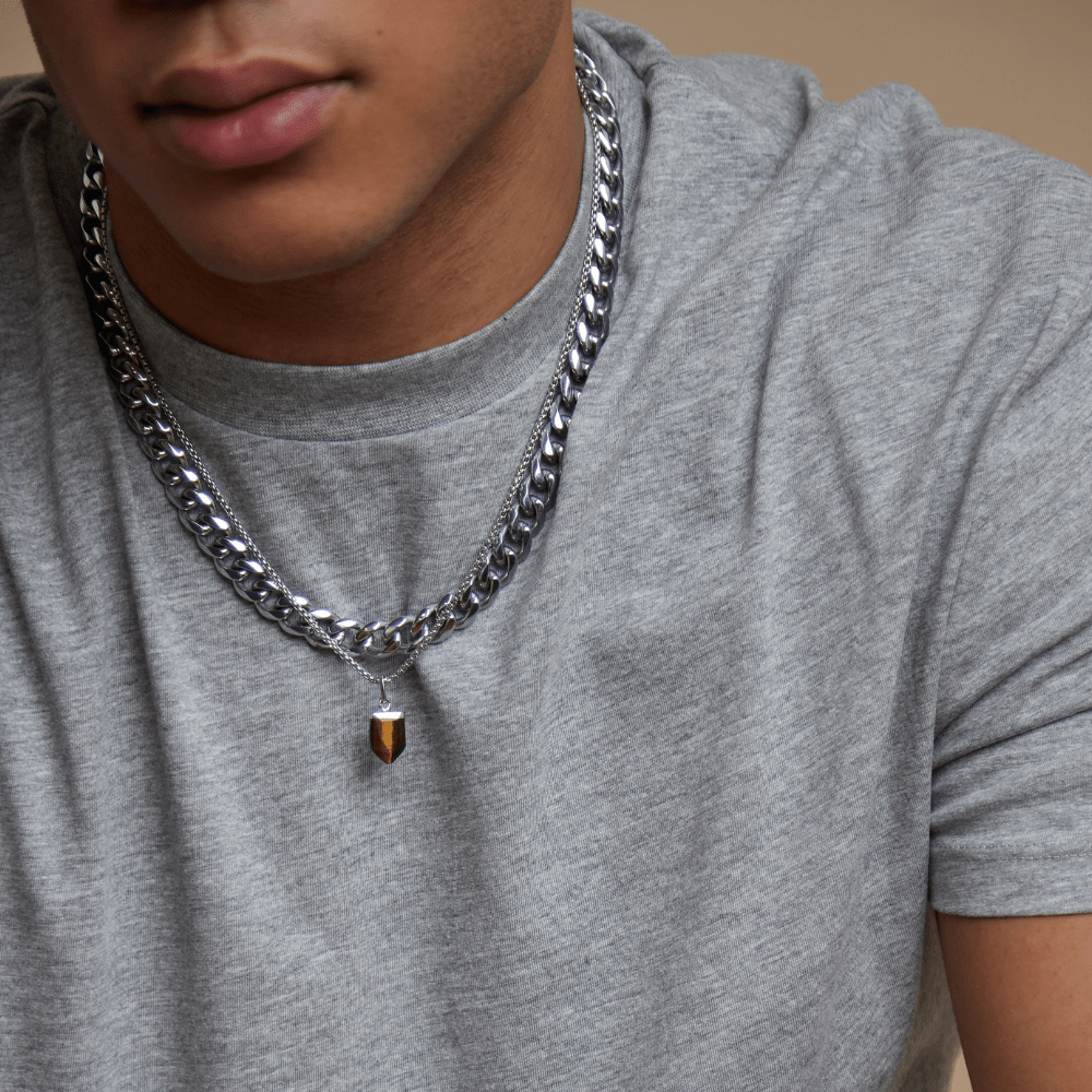 Orelia Tiger's Eye Tusk Necklace