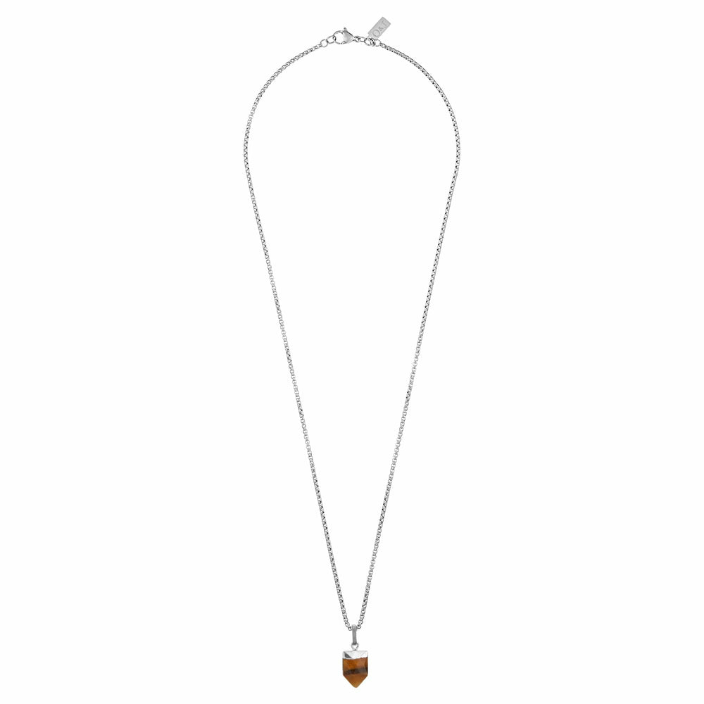 Orelia Tiger's Eye Tusk Necklace