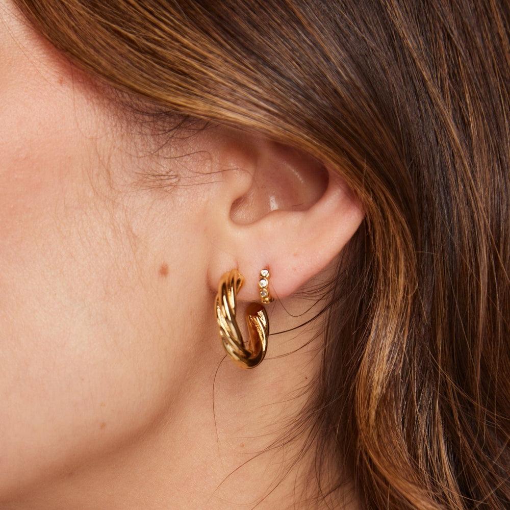 Orelia Tiny Pave Micro Hoop Earrings