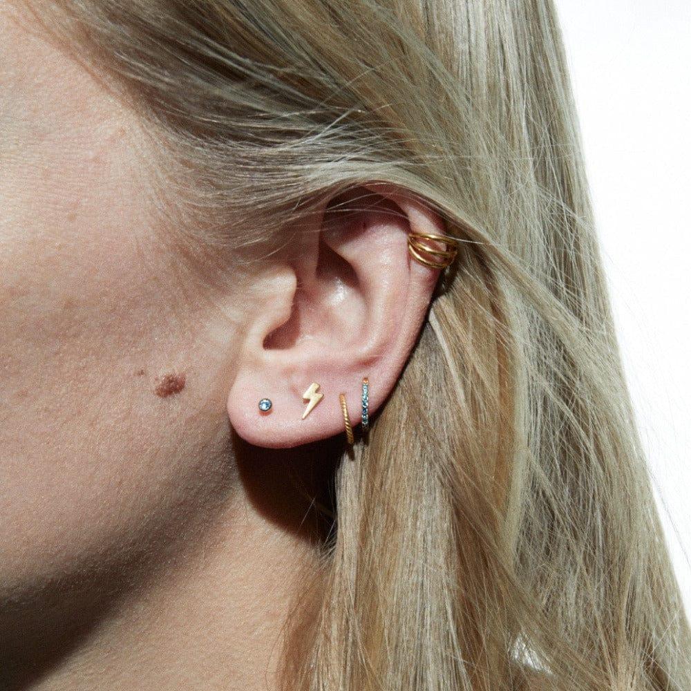 Orelia Triple Row Clicker Hoop 8mm - Gold