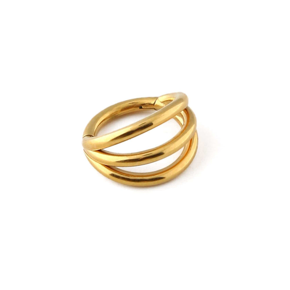 orelia Triple Row Clicker Hoop 8mm - Gold