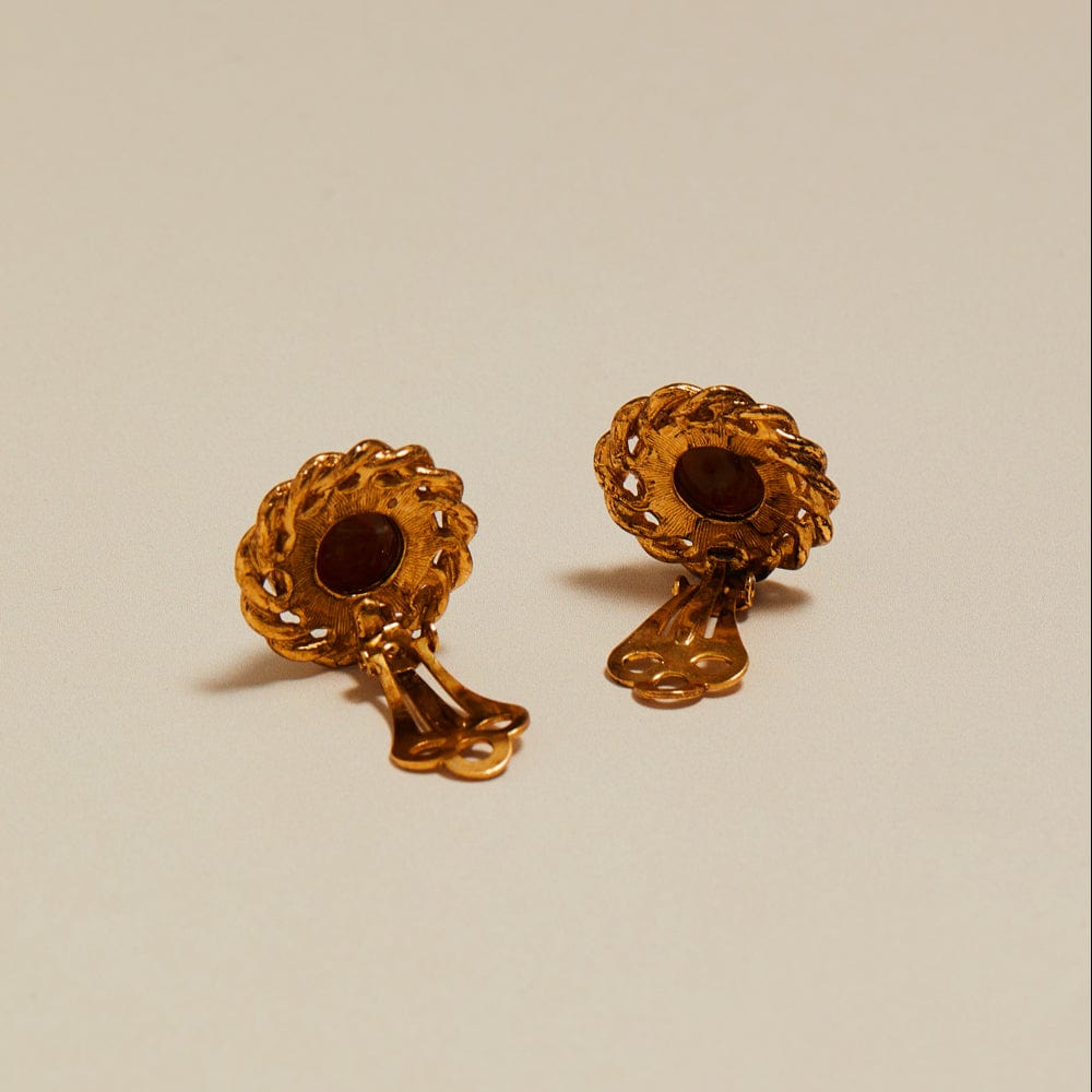 Orelia Vintage Carnelian Clip-On Earrings