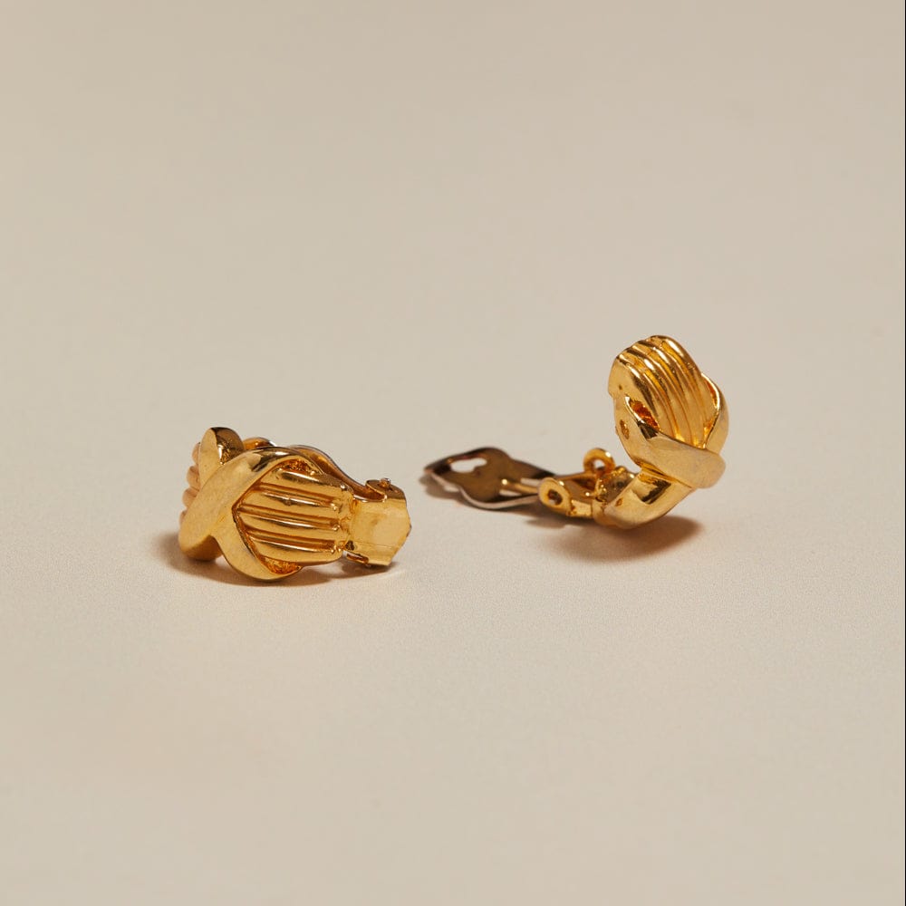 Orelia Vintage Cross Domed Clip-On Earrings