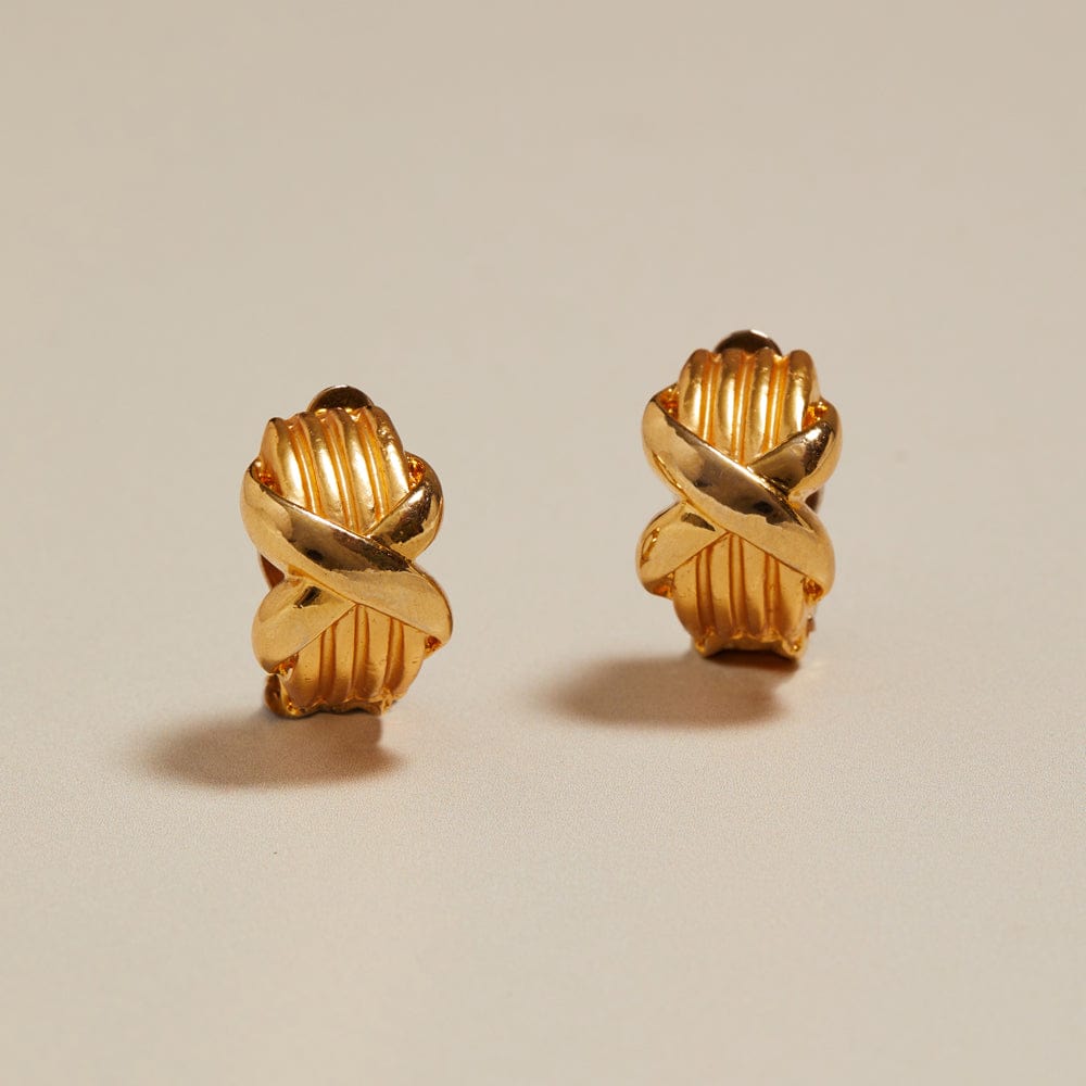 orelia Vintage Cross Domed Clip-On Earrings