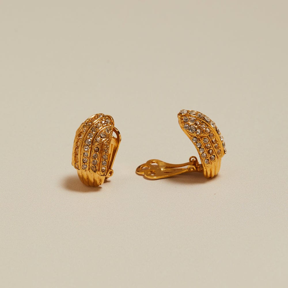 Orelia Vintage Crystal Textured Clip-On Earrings