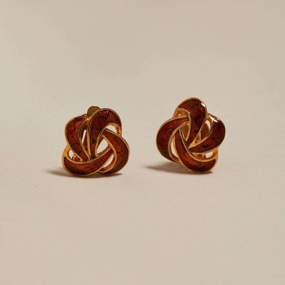 orelia Vintage Enamel Swirl Clip-On Earrings