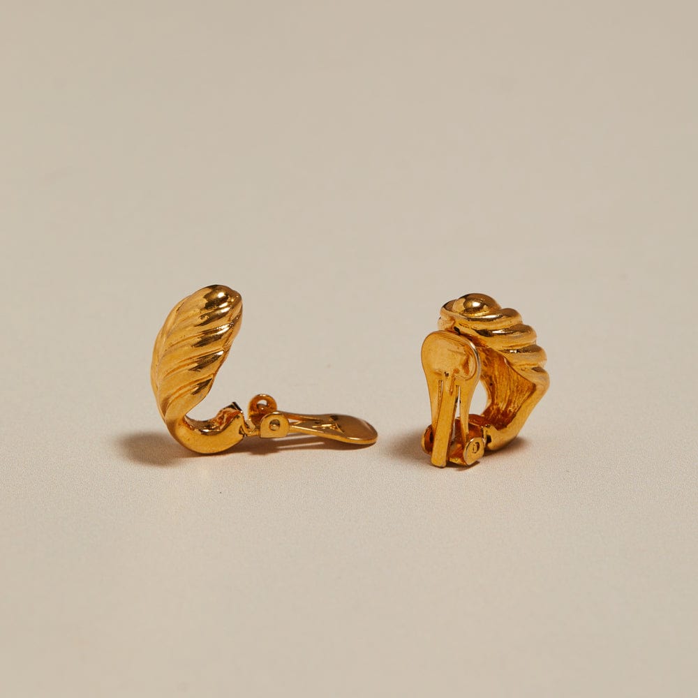 Orelia Vintage Leaf Clip-On Earrings