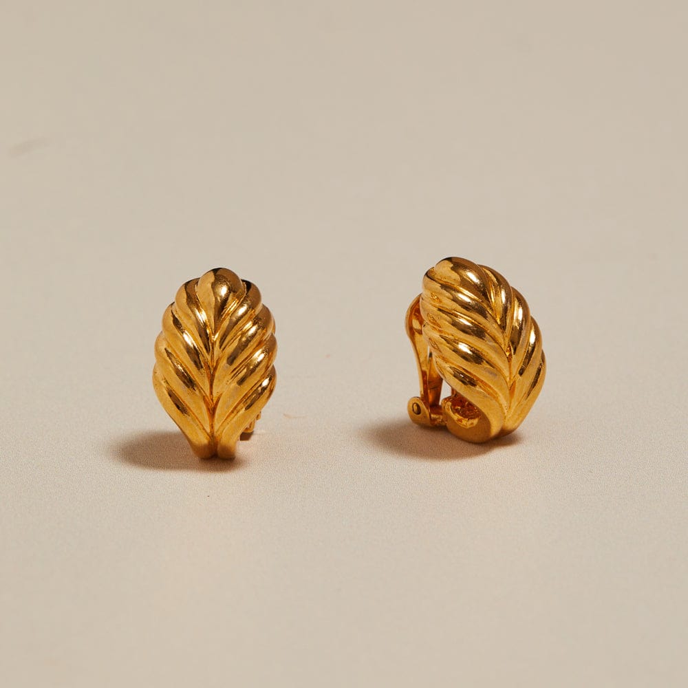 orelia Vintage Leaf Clip-On Earrings