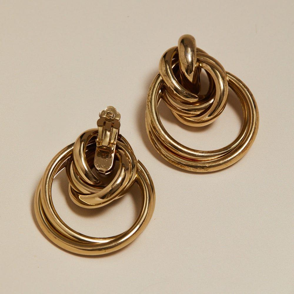 Orelia Vintage Oversized Interlocking Earrings