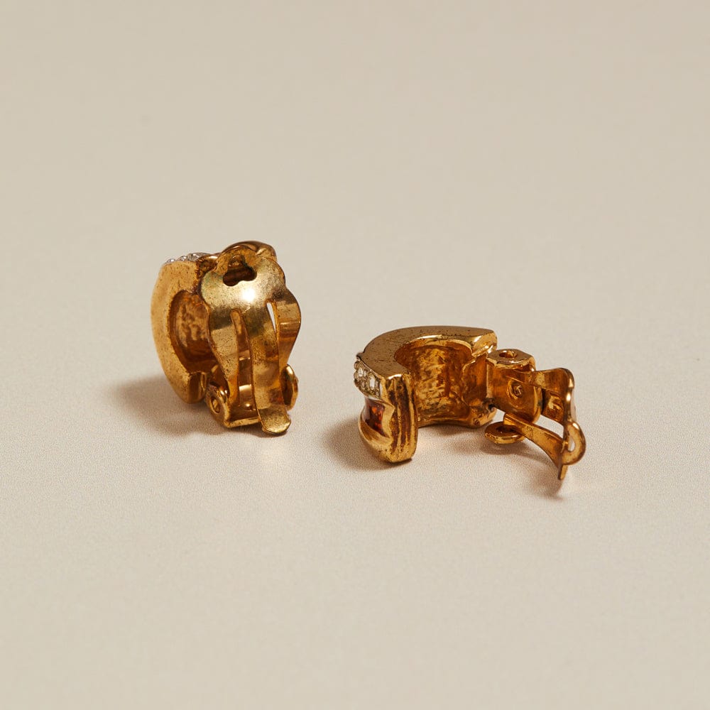 Orelia Vintage Red Crystal Mini Clip-On Earrings