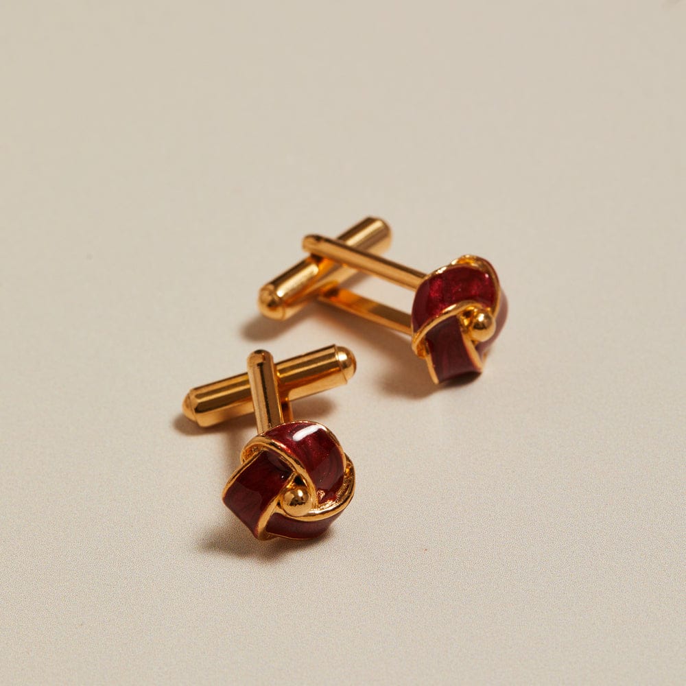 orelia Vintage Red Resin Swirl Cuff-Links