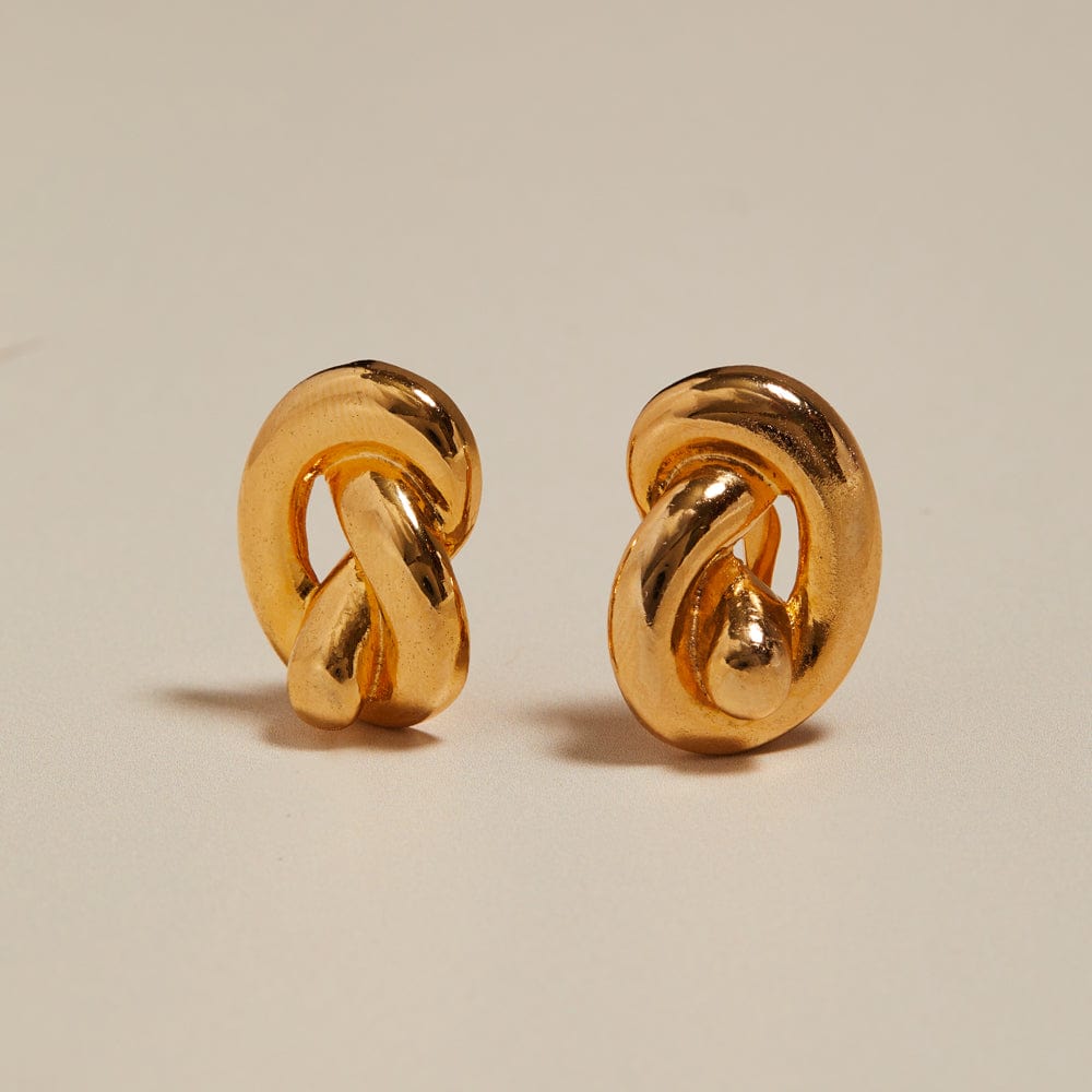 orelia Vintage Swirl Knot Clip-On Earrings