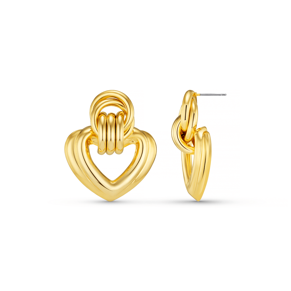 orelia Statement Interlocking Textured Heart Earrings