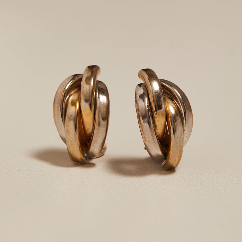 orelia Vintage Mixed-Plate Interlocked Dome Clip-On Earrings