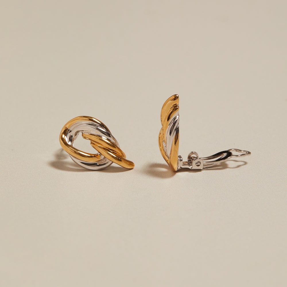 Orelia Vintage Mixed Plate Intertwined Clip-On Earrings