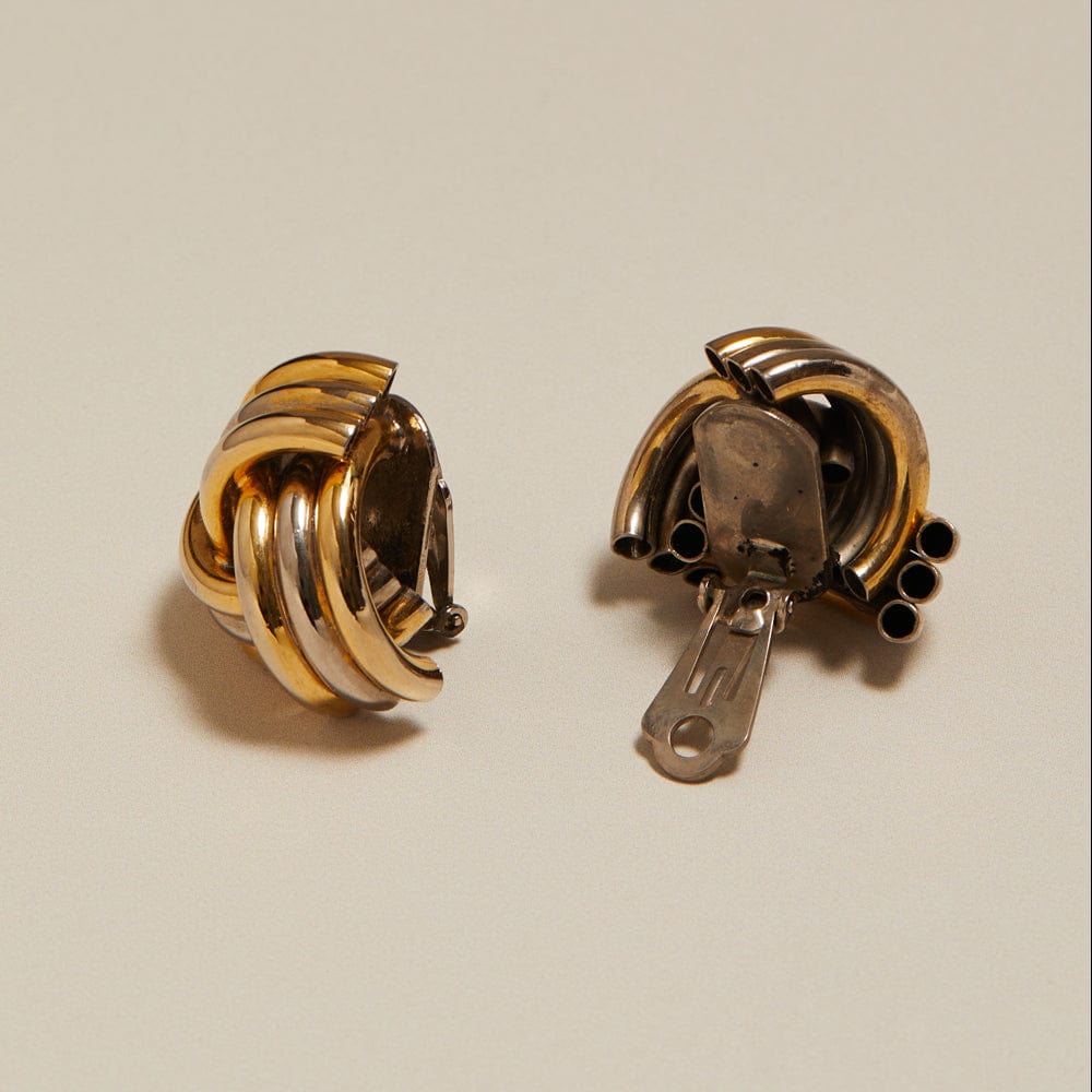 Orelia Vintage Mixed-Plate Statement Clip-On Earrings