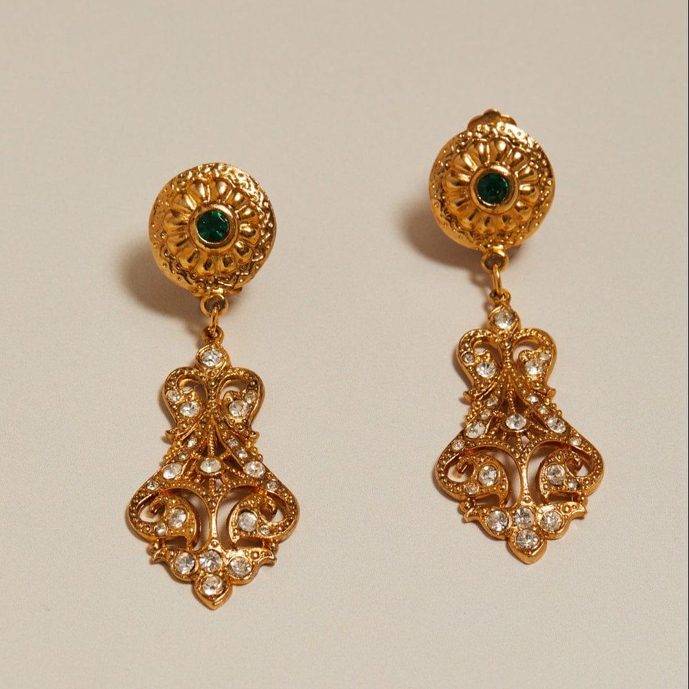 orelia Vintage Statement Crystal Drop Clip-On Earrings