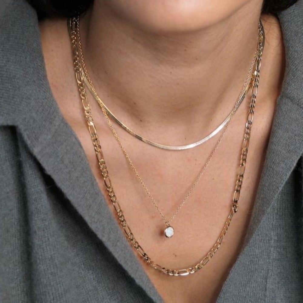 Orelia White Opal Necklace Made With Swarovski® Crystals - Gold