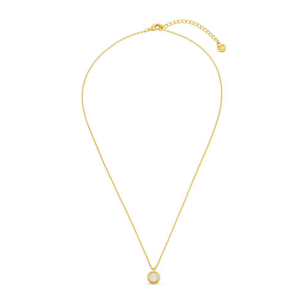 Orelia White Opal Necklace Made With Swarovski® Crystals - Gold