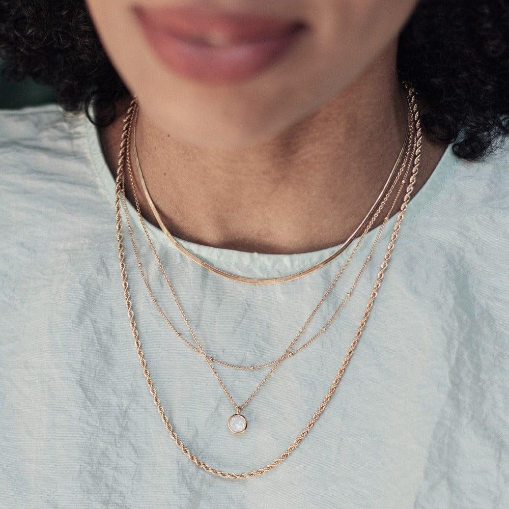 Orelia White Opal Necklace Made With Swarovski® Crystals - Gold