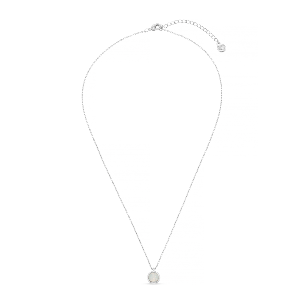 Orelia White Opal Necklace Made With Swarovski® Crystals - Silver