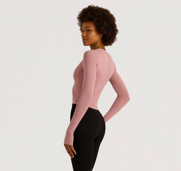 Organic Basics Active Mesh Long Sleeve Tee Canyon Pink