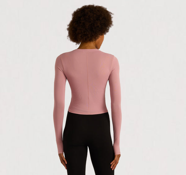 Organic Basics Active Mesh Long Sleeve Tee Canyon Pink