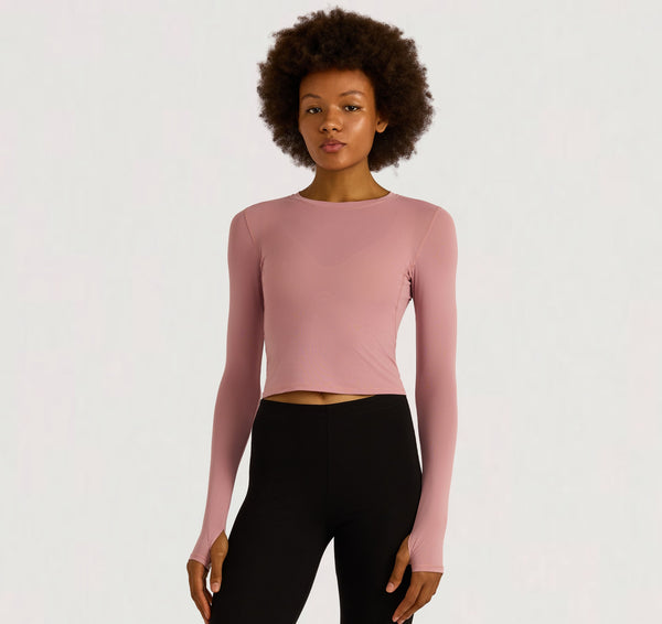 organic basics Active Mesh Long Sleeve Tee Canyon Pink