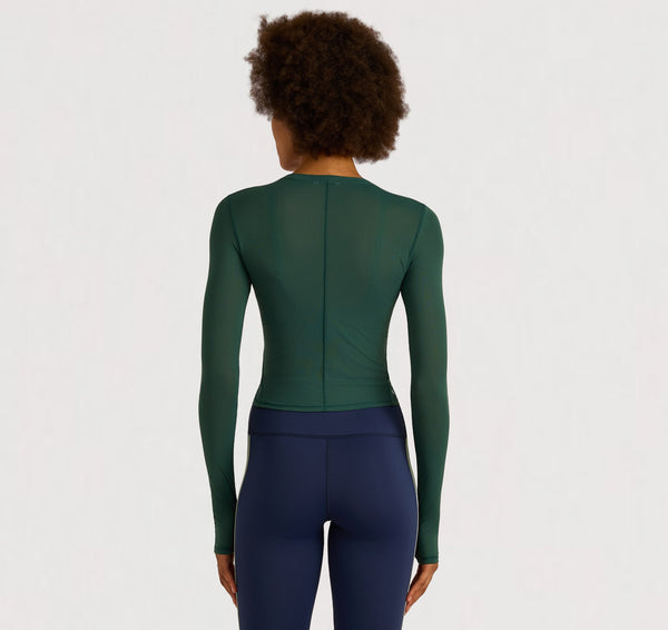 Organic Basics Active Mesh Long Sleeve Tee Deep Forest