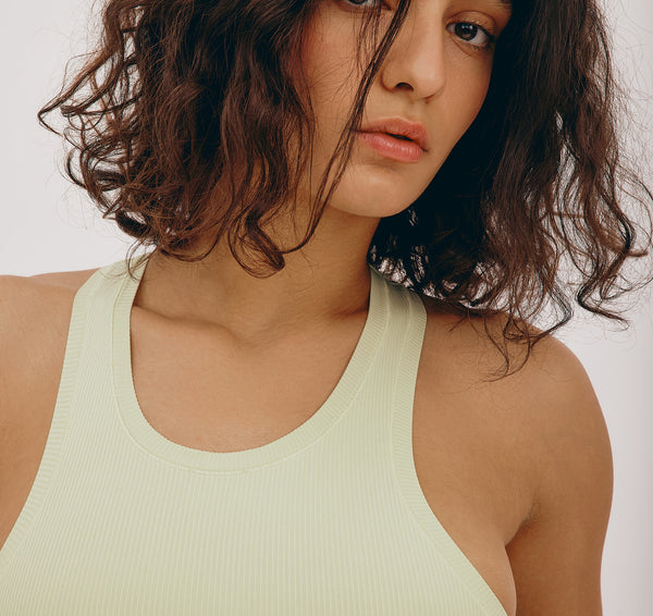 Organic Basics Algae Life Naked Rib Bodysuit Algae Green