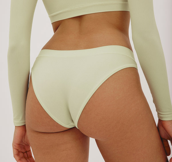 Organic Basics Algae Life Naked Rib High-Leg Briefs Algae Green