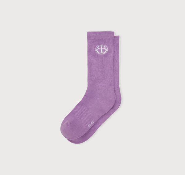 Organic Basics Core Butterfly Crew Rib Socks Lavender