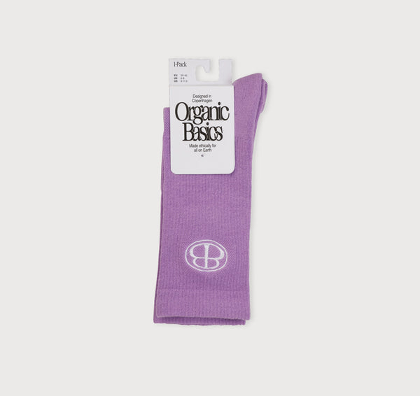 organic basics Core Butterfly Crew Rib Socks Lavender