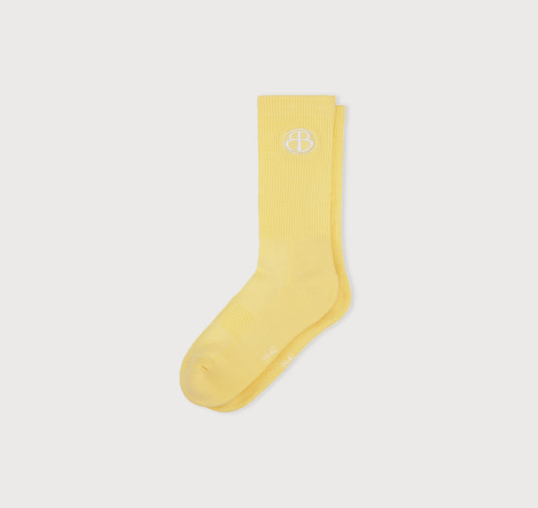 organic basics Core Butterfly Crew Rib Socks Light Lemon