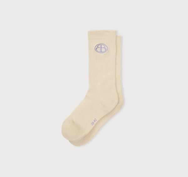 organic basics Core Butterfly Crew Rib Socks Off White