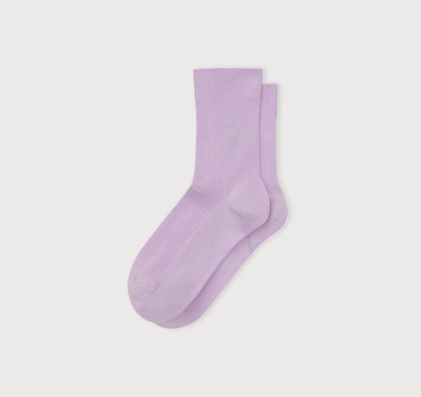 Organic Basics Core Crew Rib Socks 3-Pack Soft Lilac