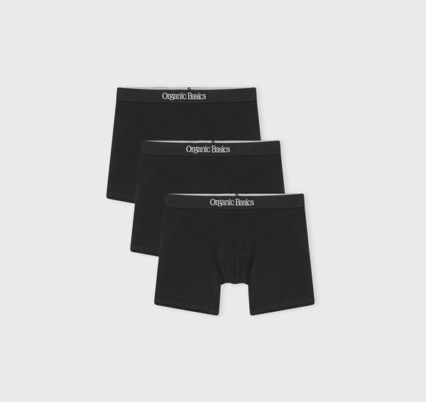 organic basics Core Easy Fit Boxer Briefs 3-Pack Black