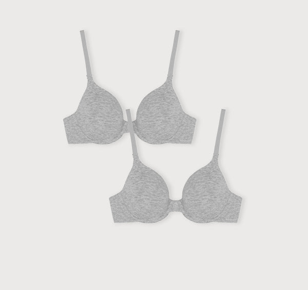 organic basics Core Full Coverage Bra 2-Pack Grey Melange