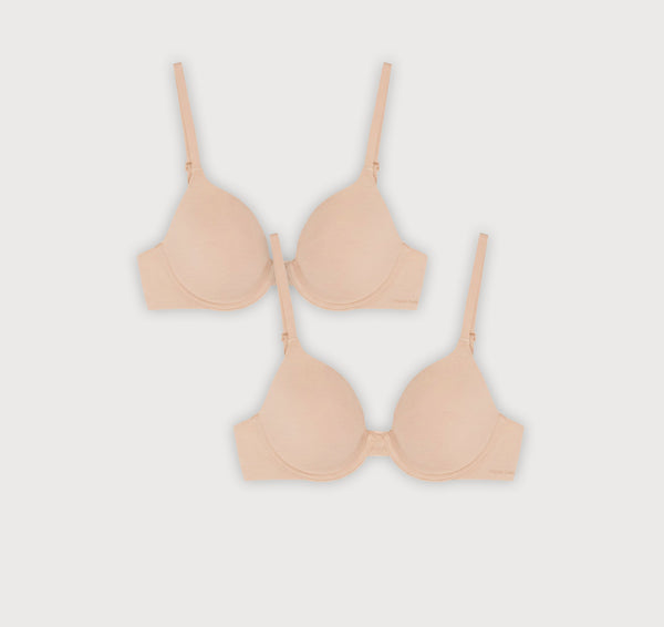 organic basics Core Full Coverage Bra 2-Pack Hazelnut