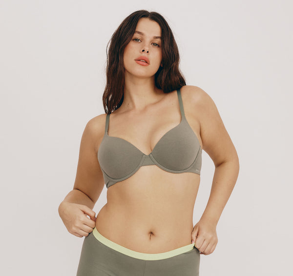 Organic Basics Core Full Coverage Bra 2-Pack Seaweed