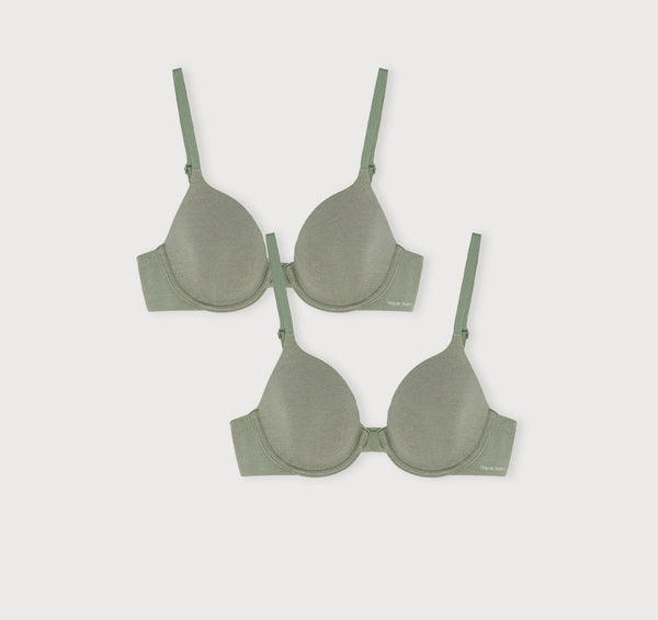 organic basics Core Full Coverage Bra 2-Pack Seaweed
