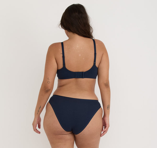 Organic Basics Core High-Leg Briefs 3-Pack Deep Navy