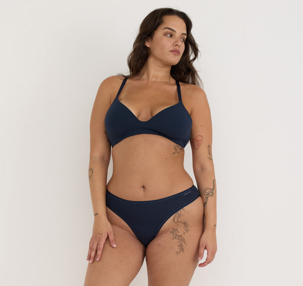 Organic Basics Core High-Leg Briefs 3-Pack Deep Navy