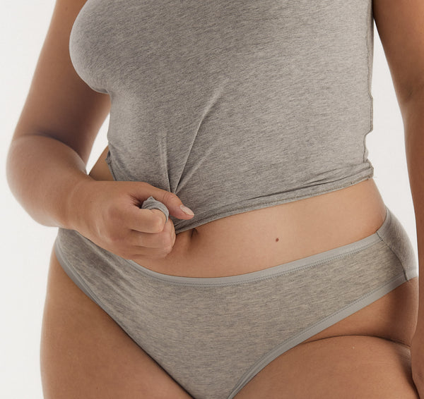 Organic Basics Core High-Leg Briefs 3-Pack Grey Melange