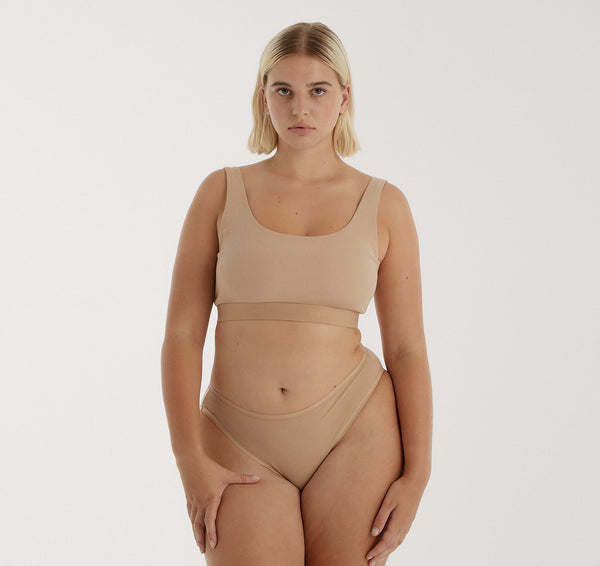 Organic Basics Core High-Leg Briefs 3-Pack Hazelnut