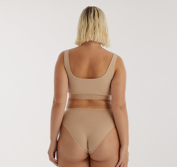 Organic Basics Core High-Leg Briefs 3-Pack Hazelnut